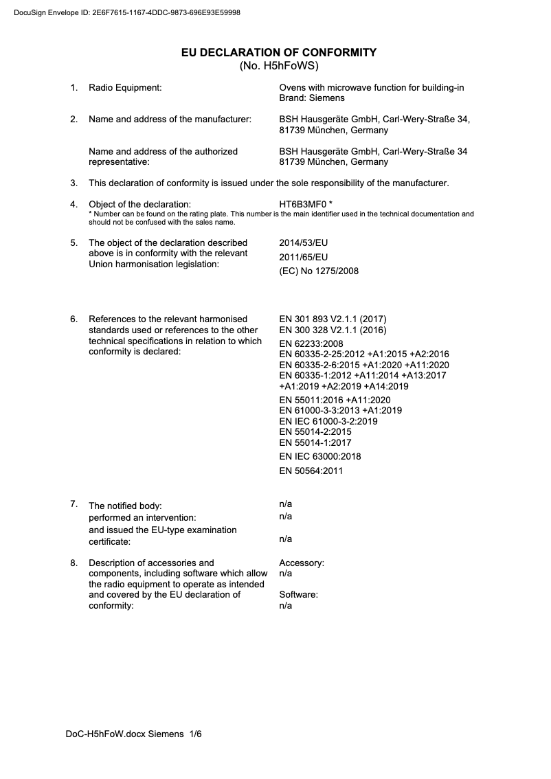Page 1 de la notice Mode d'emploi Siemens HM656GNS6B