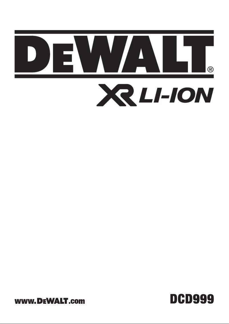 Page 1 de la notice Manuel utilisateur DeWalt DCD999