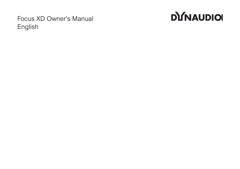 Page 1 de la notice Manuel utilisateur Dynaudio Focus 200 XD
