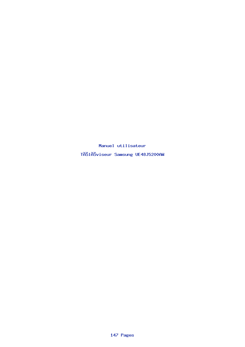 Page 1 de la notice Manuel utilisateur Samsung UE48J5200AW