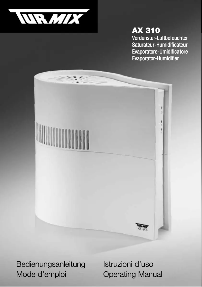 Page 1 de la notice Manuel utilisateur Turmix AX 310