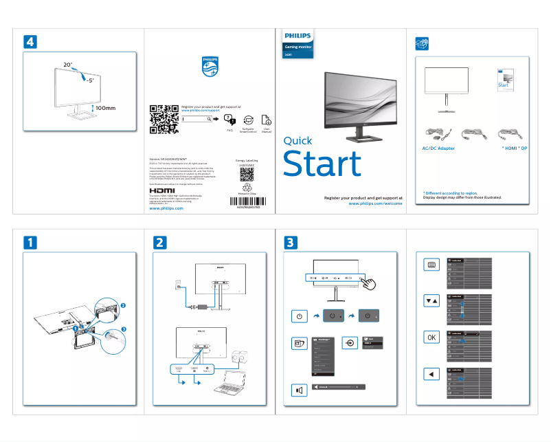 Page n°1 - Guide de démarrage rapide Philips 242E1GAEZ