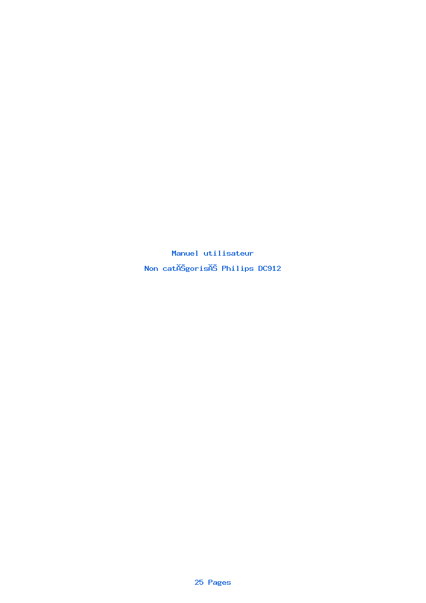 Page 1 de la notice Manuel utilisateur Philips DC912