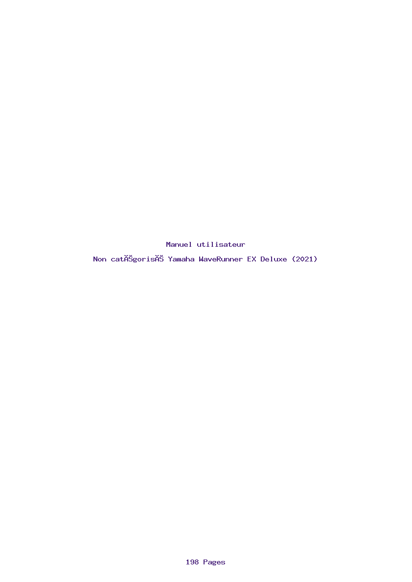 Page 1 de la notice Manuel utilisateur Yamaha WaveRunner EX Deluxe (2021)