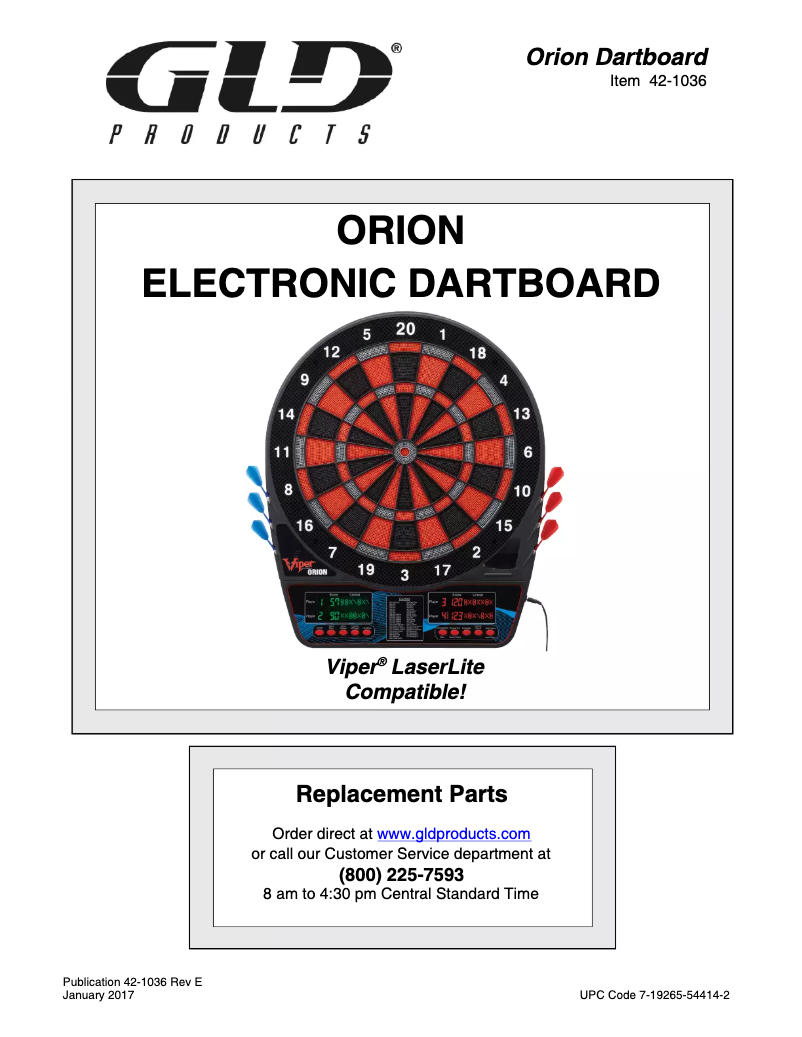 Page 1 de la notice Manuel utilisateur Viper Orion 42-1036