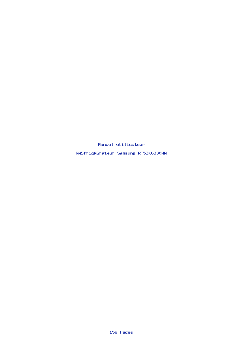Page 1 de la notice Manuel utilisateur Samsung RT53K6330WW