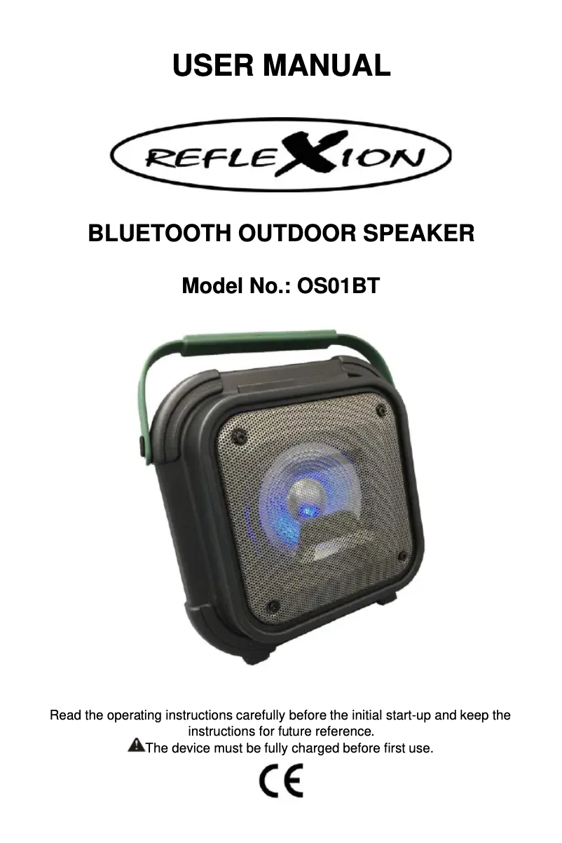 Page 1 de la notice Manuel utilisateur Reflexion OS01BT