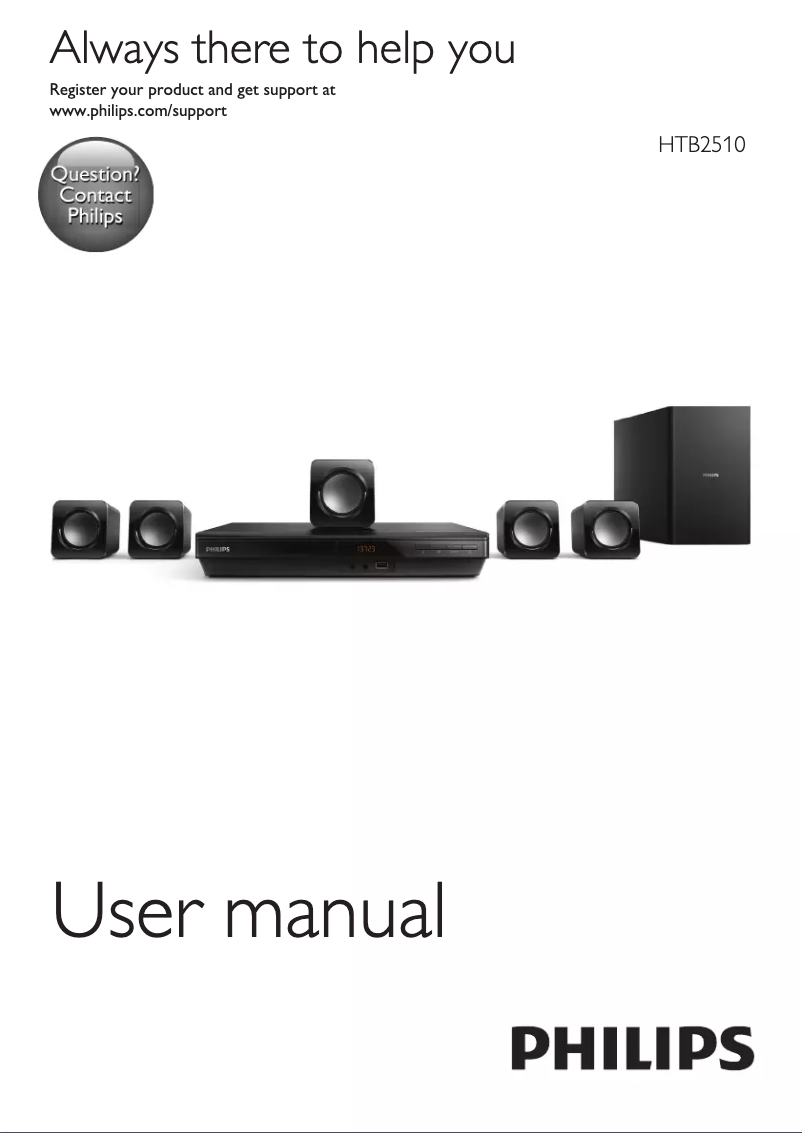 Page 1 de la notice Manuel utilisateur Philips HTB2510