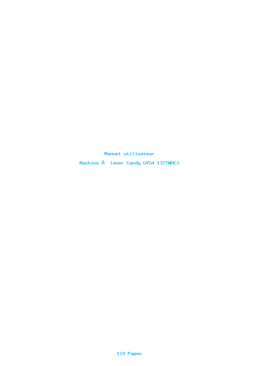 Page 1 de la notice Manuel utilisateur Candy GVS4 137TWHC3