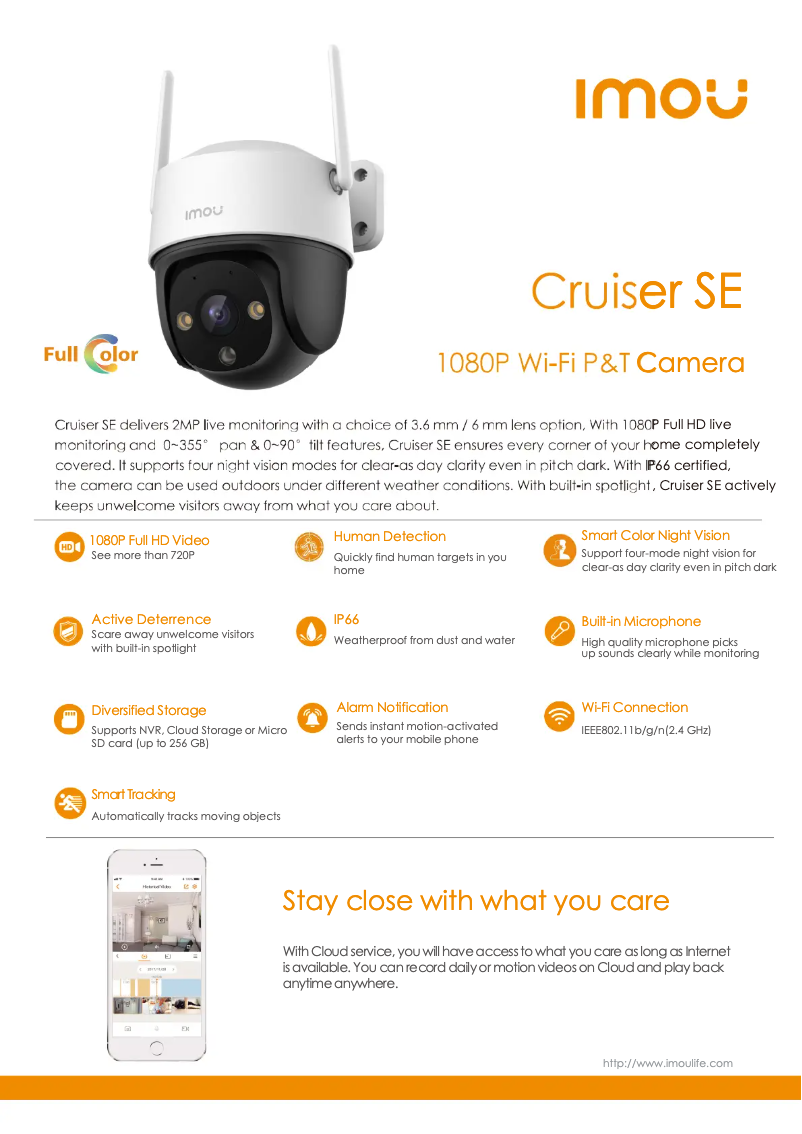 Page 1 de la notice Fiche technique Imou Cruiser SE