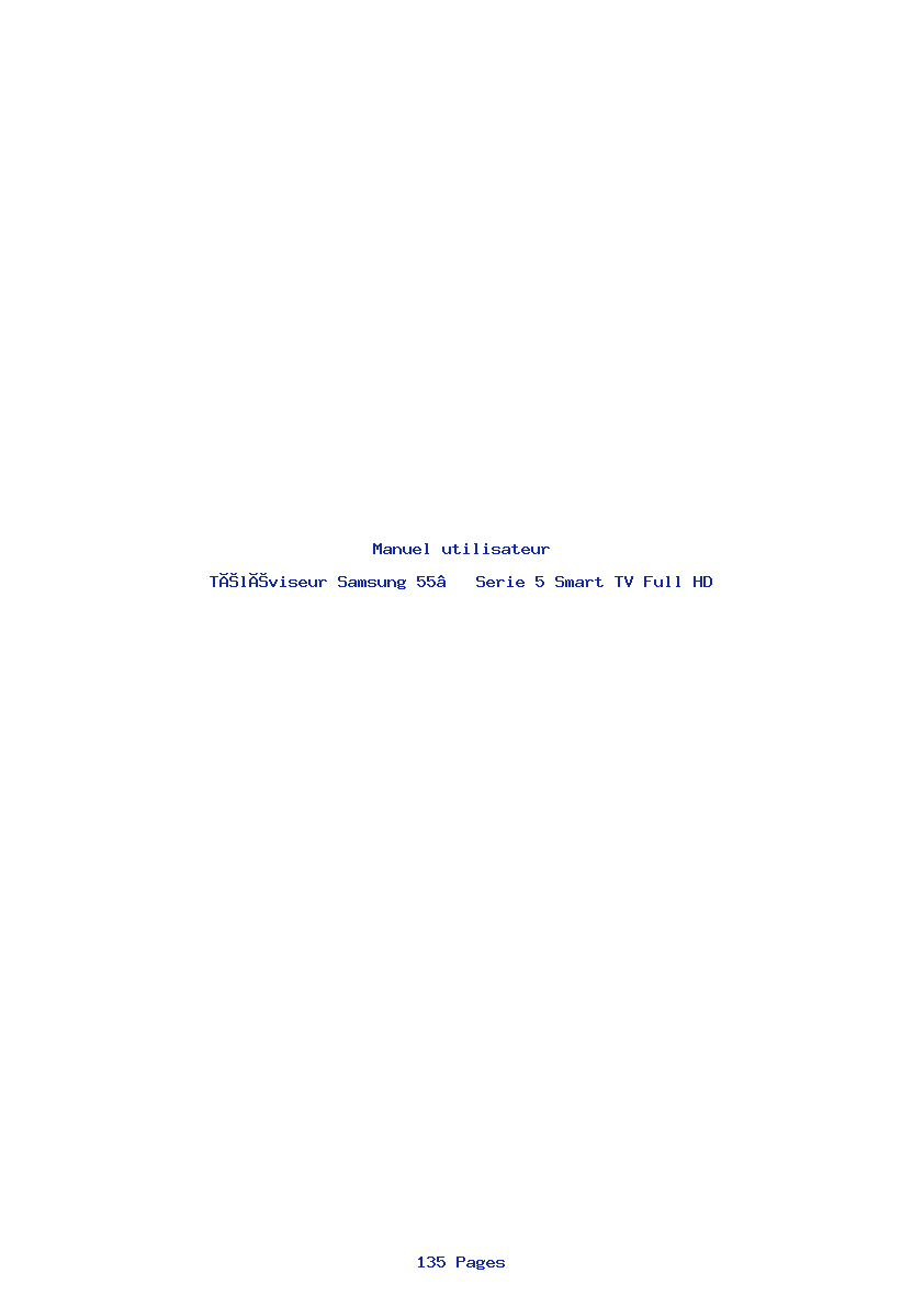 Page 1 de la notice Manuel utilisateur Samsung 55” Serie 5 Smart TV Full HD