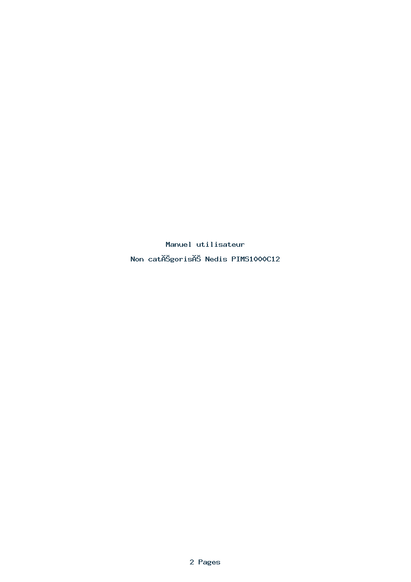 Page 1 de la notice Manuel utilisateur Nedis PIMS1000C12