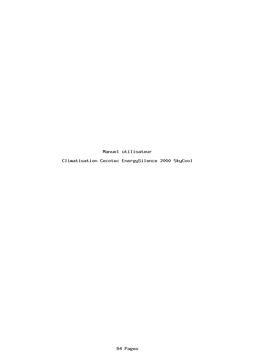 Page 1 de la notice Manuel utilisateur Cecotec EnergySilence 2000 SkyCool