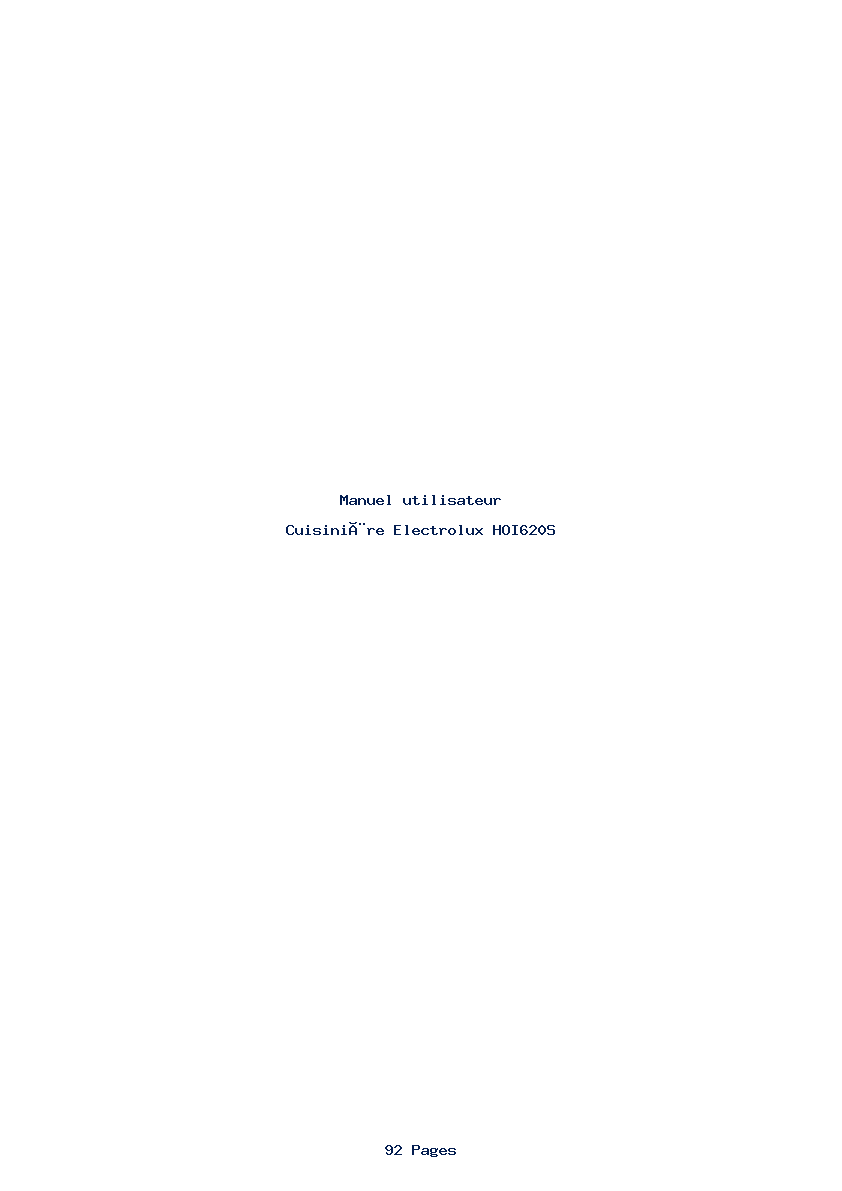 Page 1 de la notice Manuel utilisateur Electrolux HOI620S