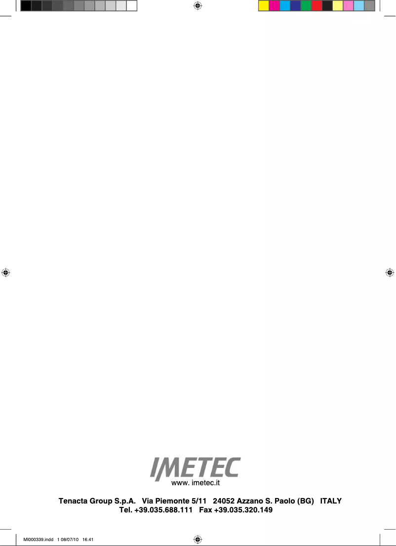 Page 1 de la notice Manuel utilisateur Imetec ACQUA BT 100