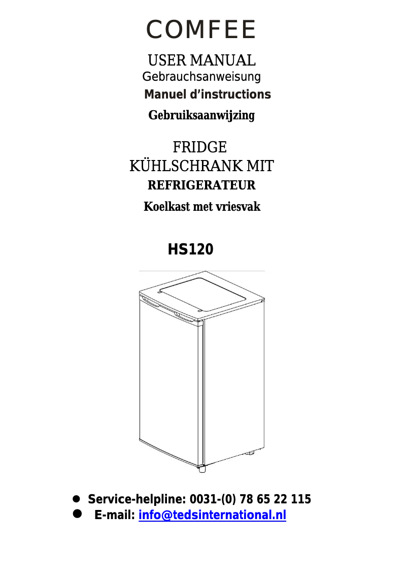 Página 1 del manual Manual de usuario Comfee HS120