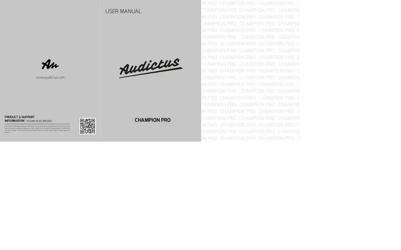 Page 1 de la notice Manuel utilisateur Audictus Champion Pro