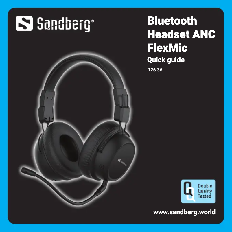 Page 1 de la notice Manuel utilisateur Sandberg Bluetooth Headset ANC FlexMic 126-36