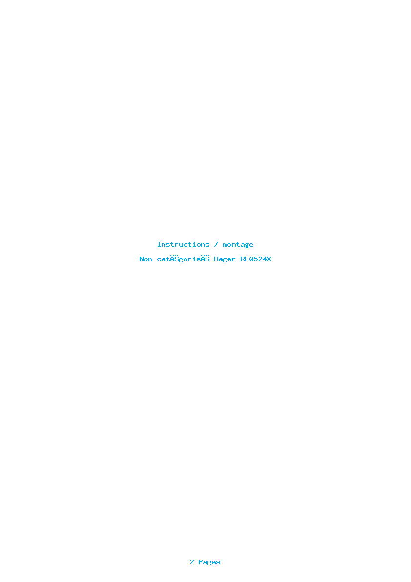 Image de la première page du manuel de l'appareil REQ524X