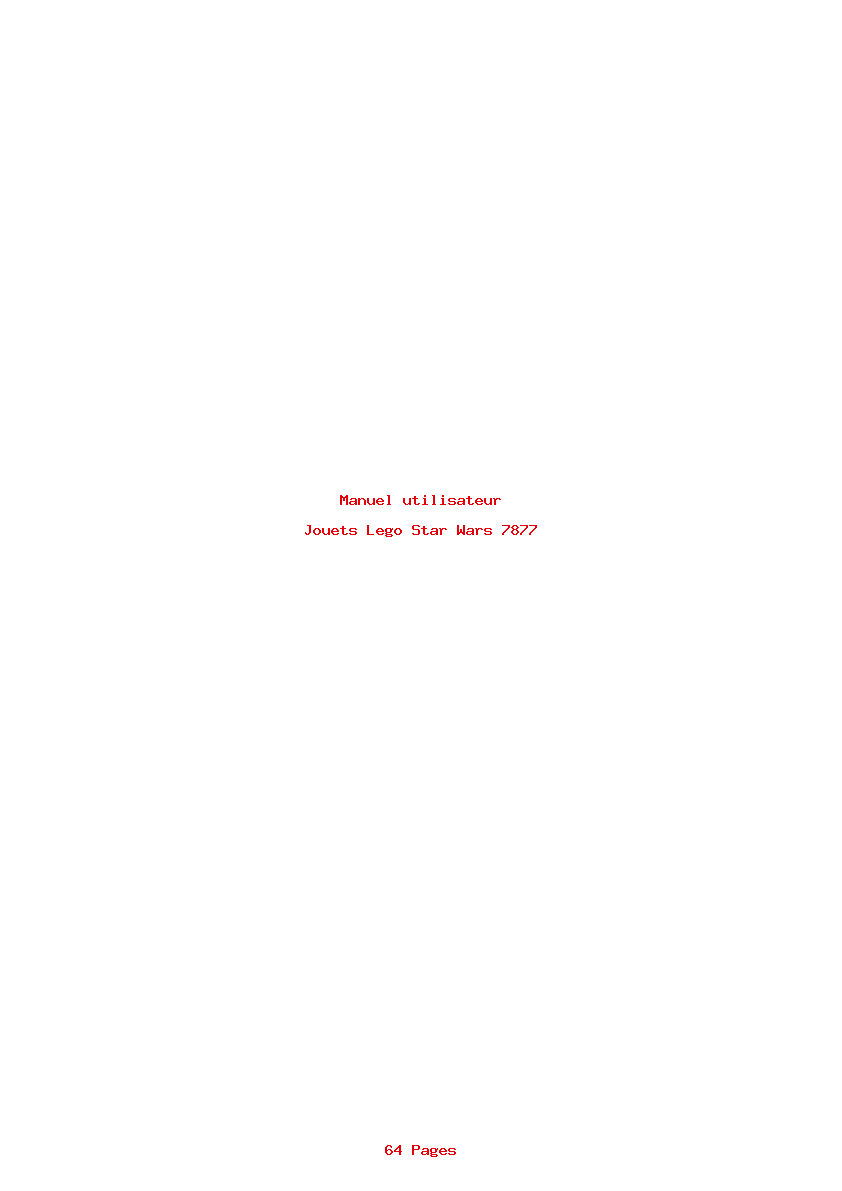 Page 1 de la notice Manuel utilisateur Lego Star Wars 7877