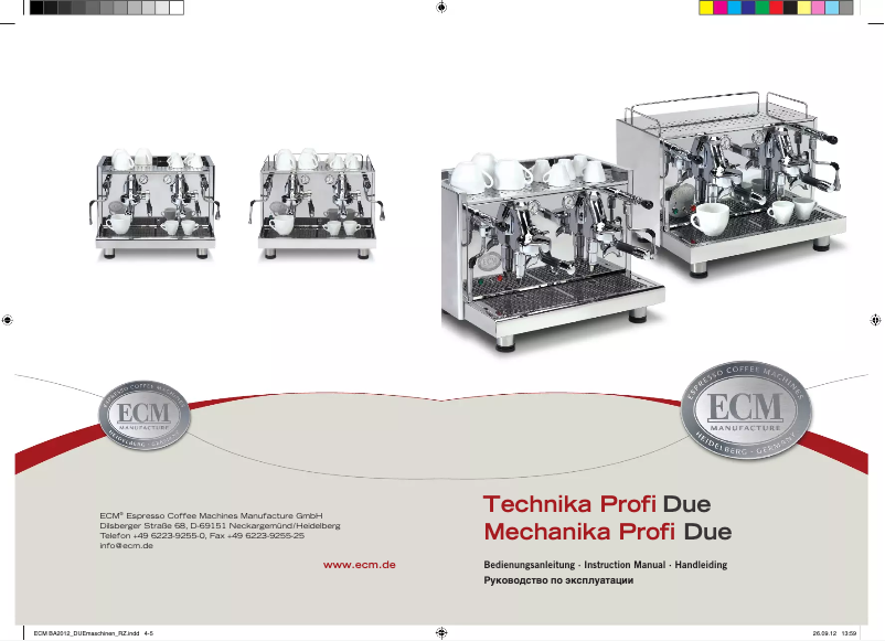 Page 1 de la notice Manuel utilisateur ECM Mechanika Profi Due