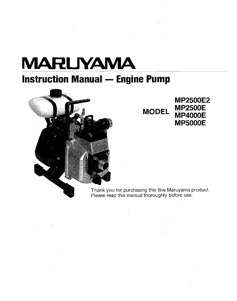 Page 1 de la notice Manuel utilisateur Maruyama MP5020E