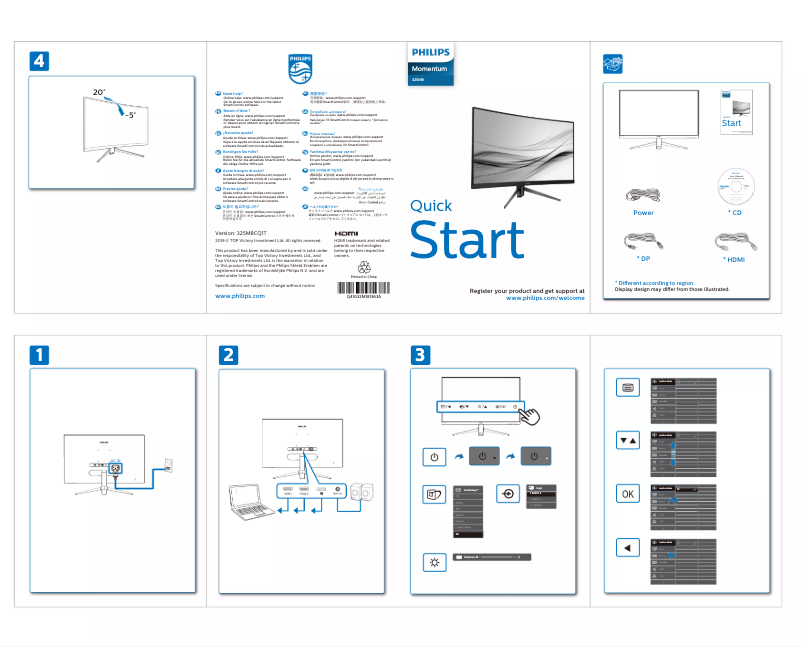 Page 1 of the manual Quick Start Guide Philips Momentum 325M8C