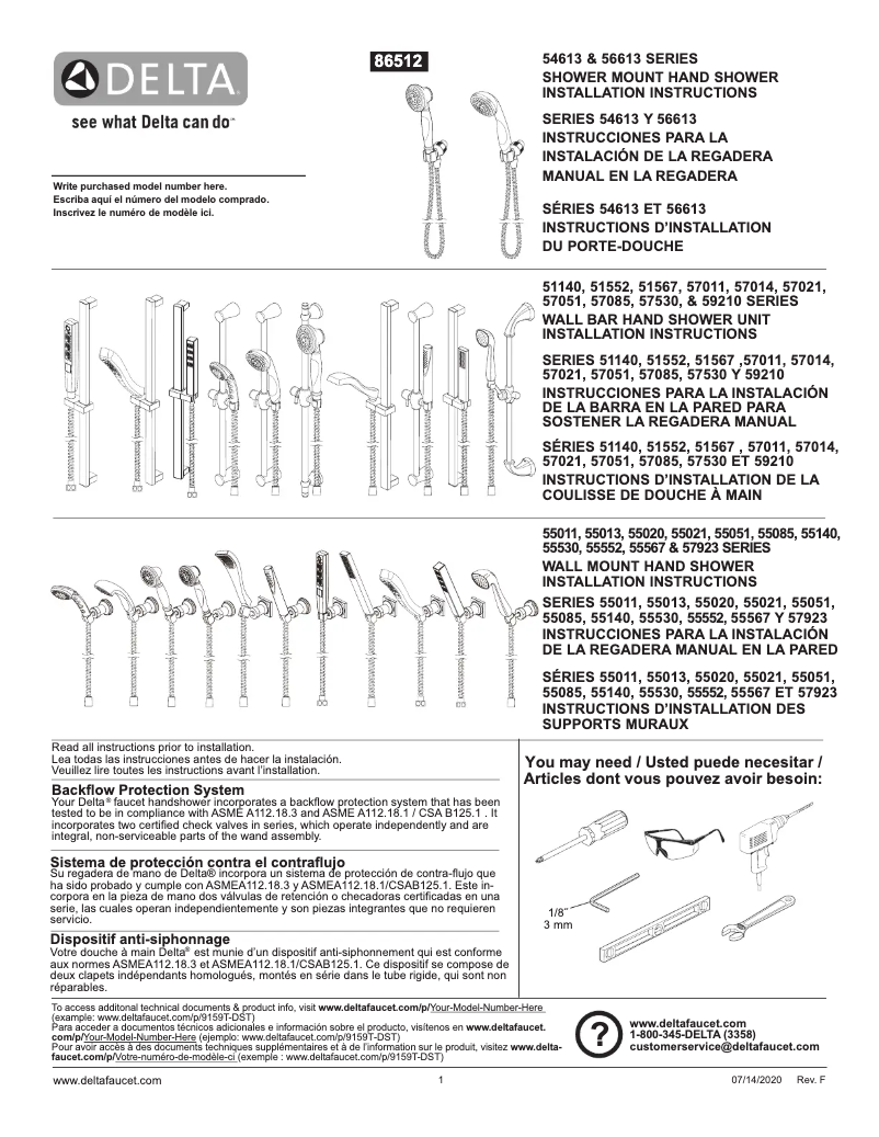 Página 1 del manual Guía de instalación Delta 57014-SS