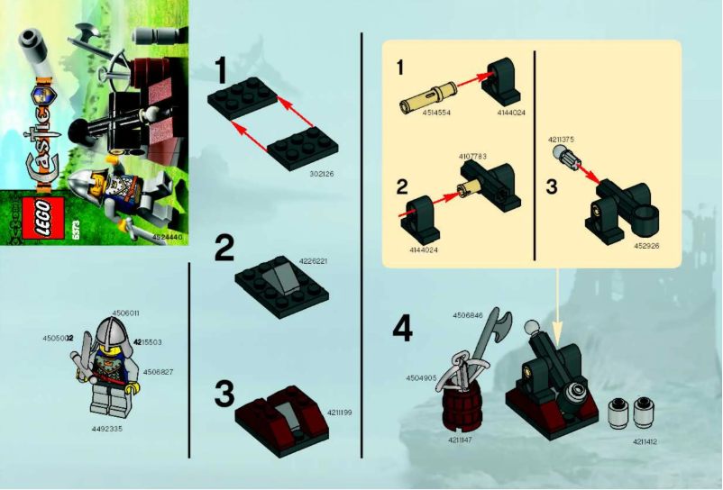 Page 1 de la notice Manuel utilisateur Lego Knight & Catapult