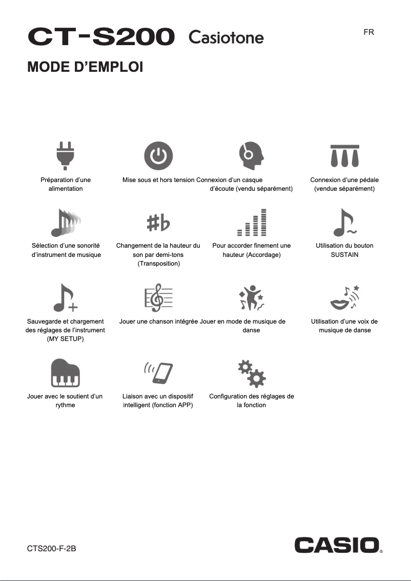 Page 1 de la notice Manuel utilisateur Casio Casiotone CT-S200