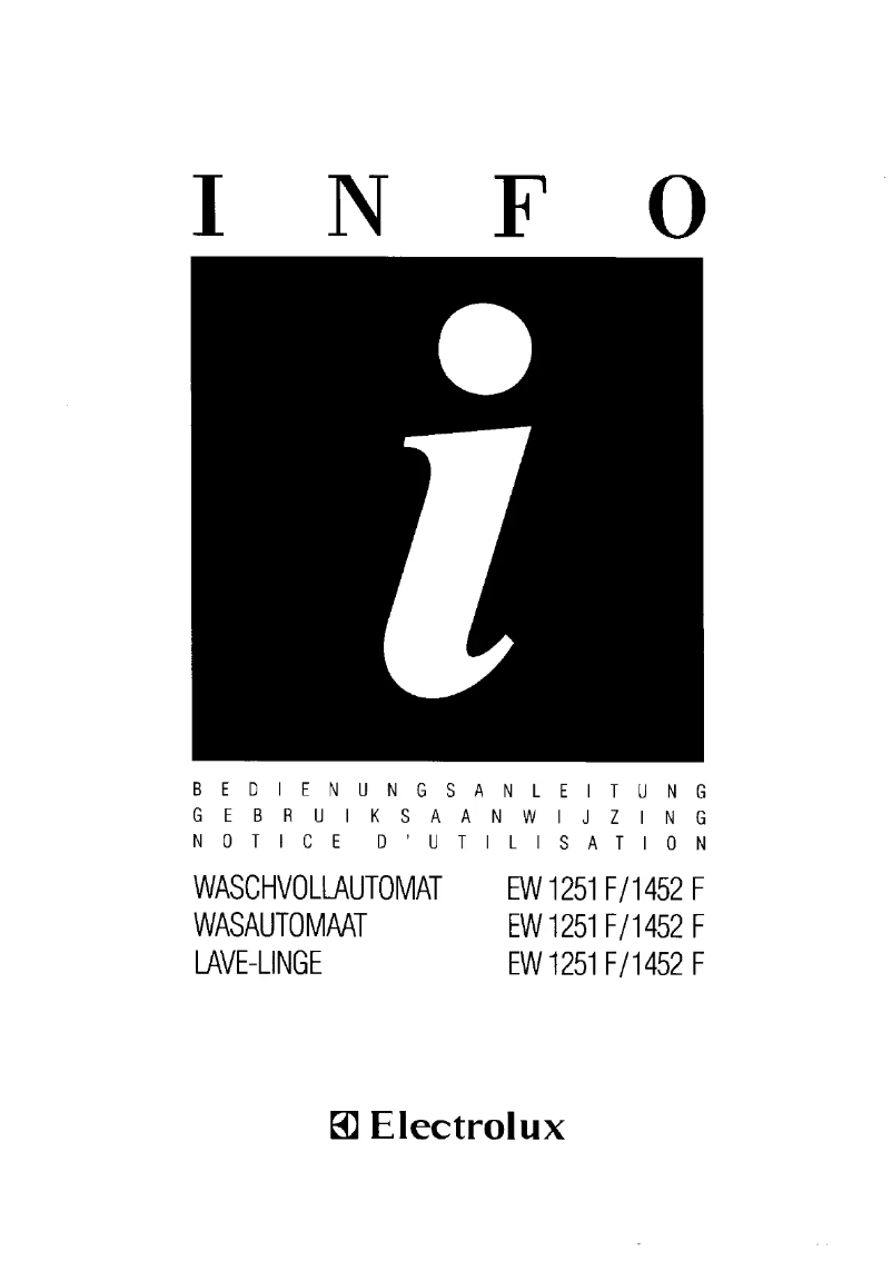 Page 1 de la notice Manuel utilisateur Electrolux EW1452F