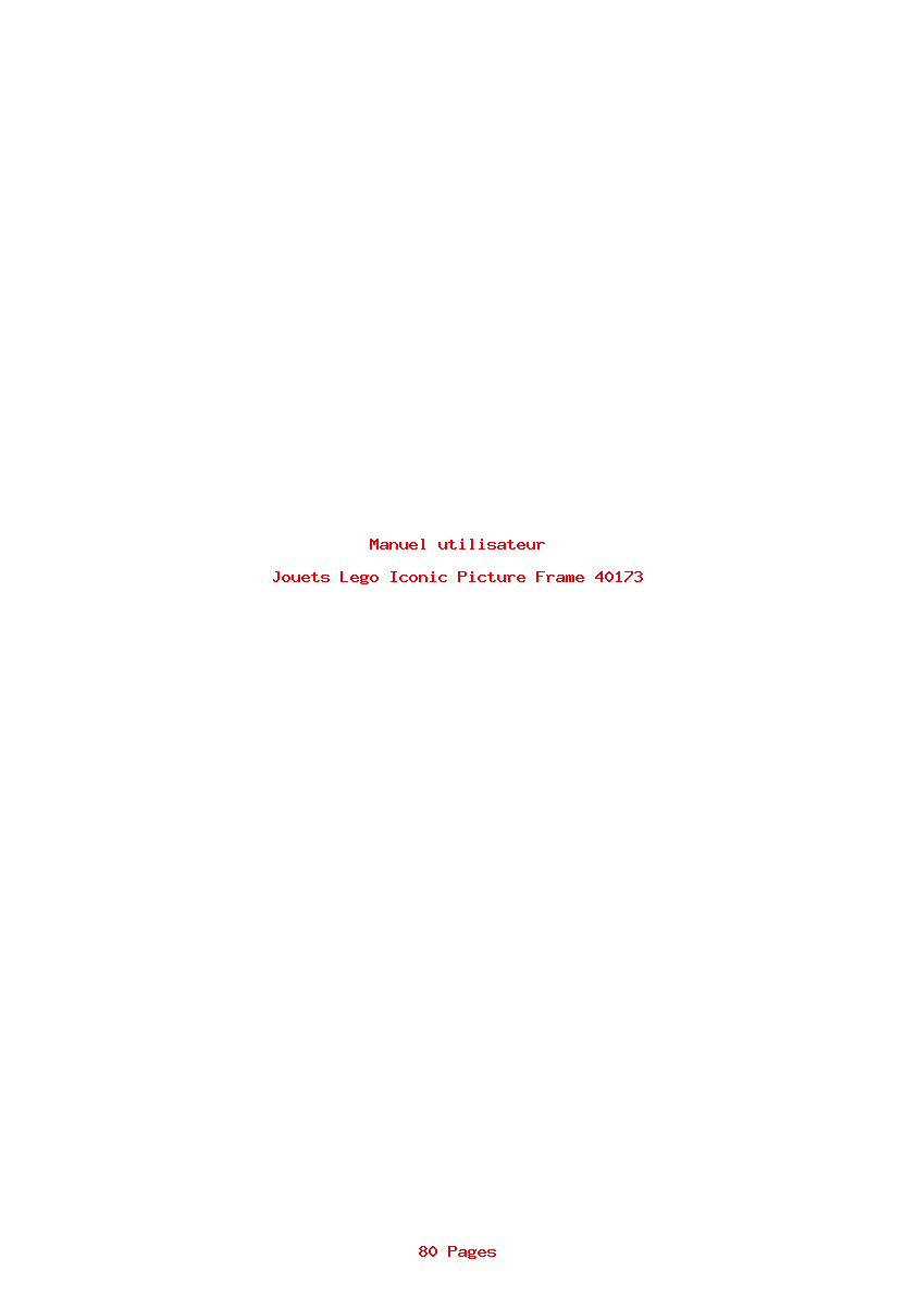 Page 1 de la notice Manuel utilisateur Lego Iconic Picture Frame 40173