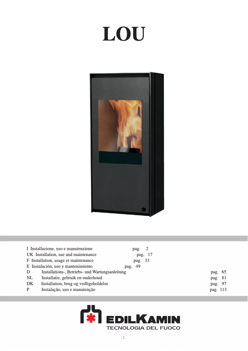 Page 1 de la notice Manuel utilisateur Edilkamin LOU