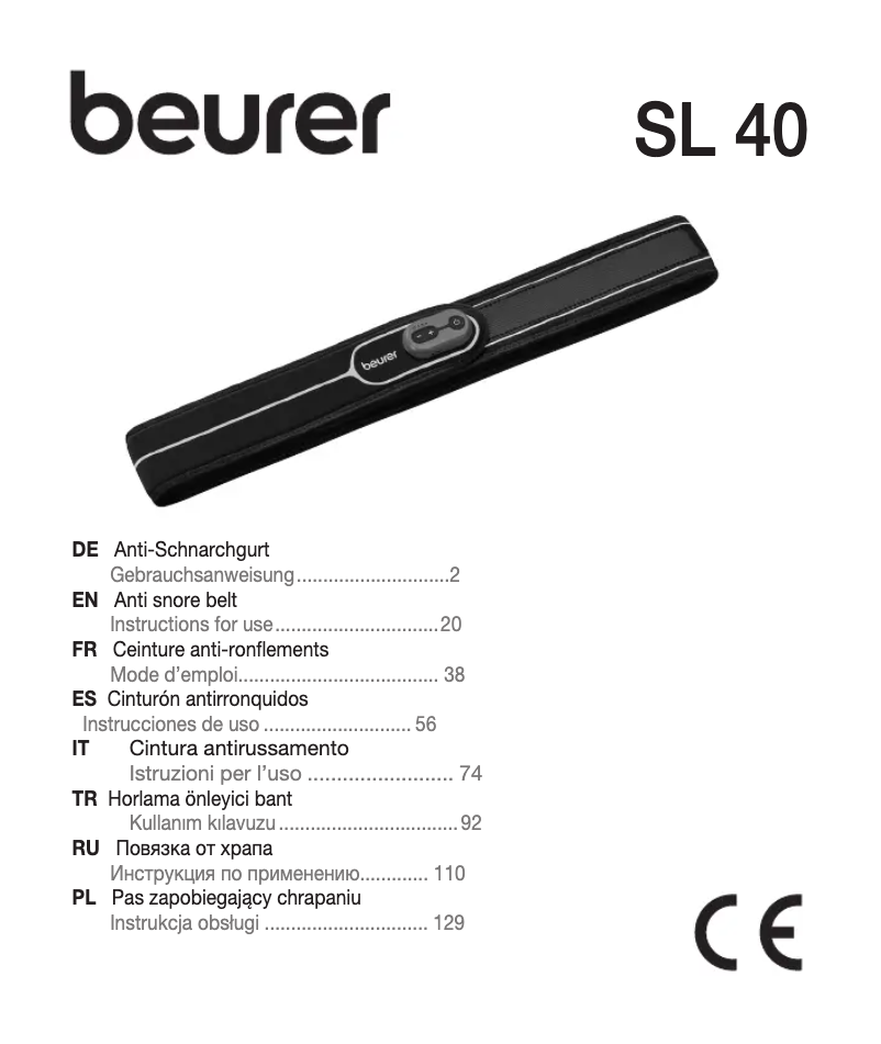 Página 1 del manual Manual de usuario Beurer SL 40