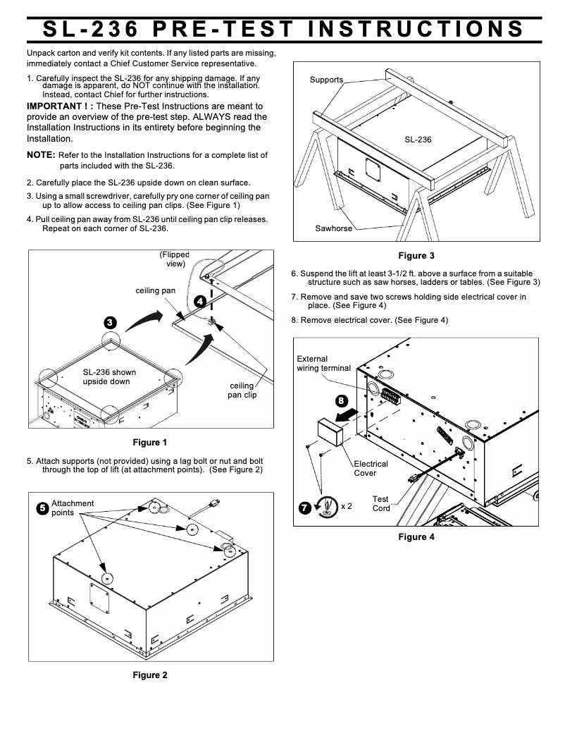 Page 1 de la notice Manuel utilisateur Chief SL236SPI