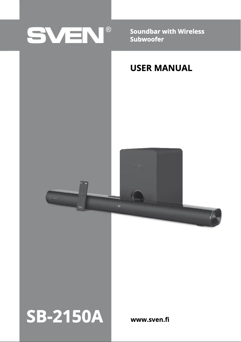 Page 1 of the manual User Manual Sven SB-2150A