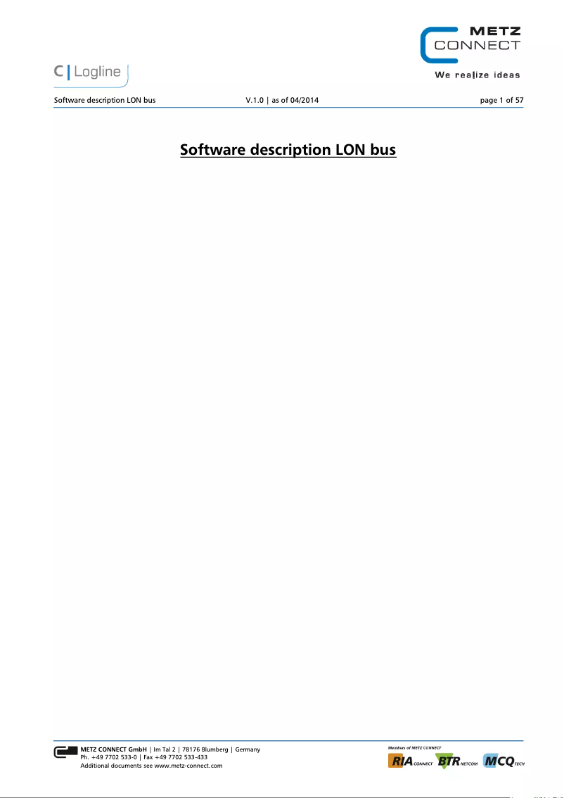 Página 1 del manual Manual de usuario Metz Connect LF-TP LON