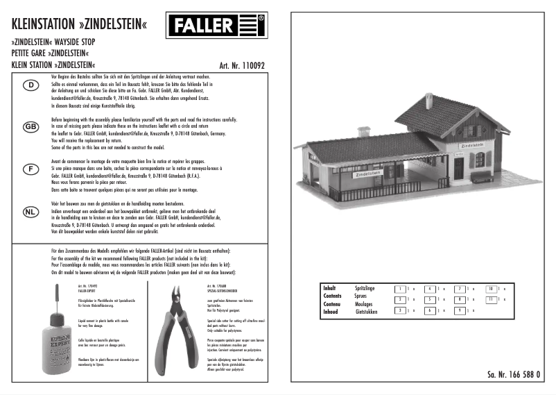 Page 1 de la notice Manuel utilisateur Faller 110092
