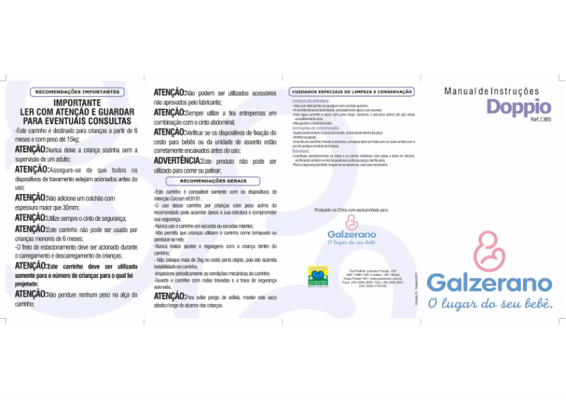 Page 1 de la notice Manuel utilisateur Galzerano Doppio