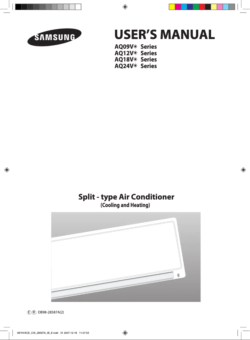 Page 1 de la notice Manuel utilisateur Samsung AQ24VWCX