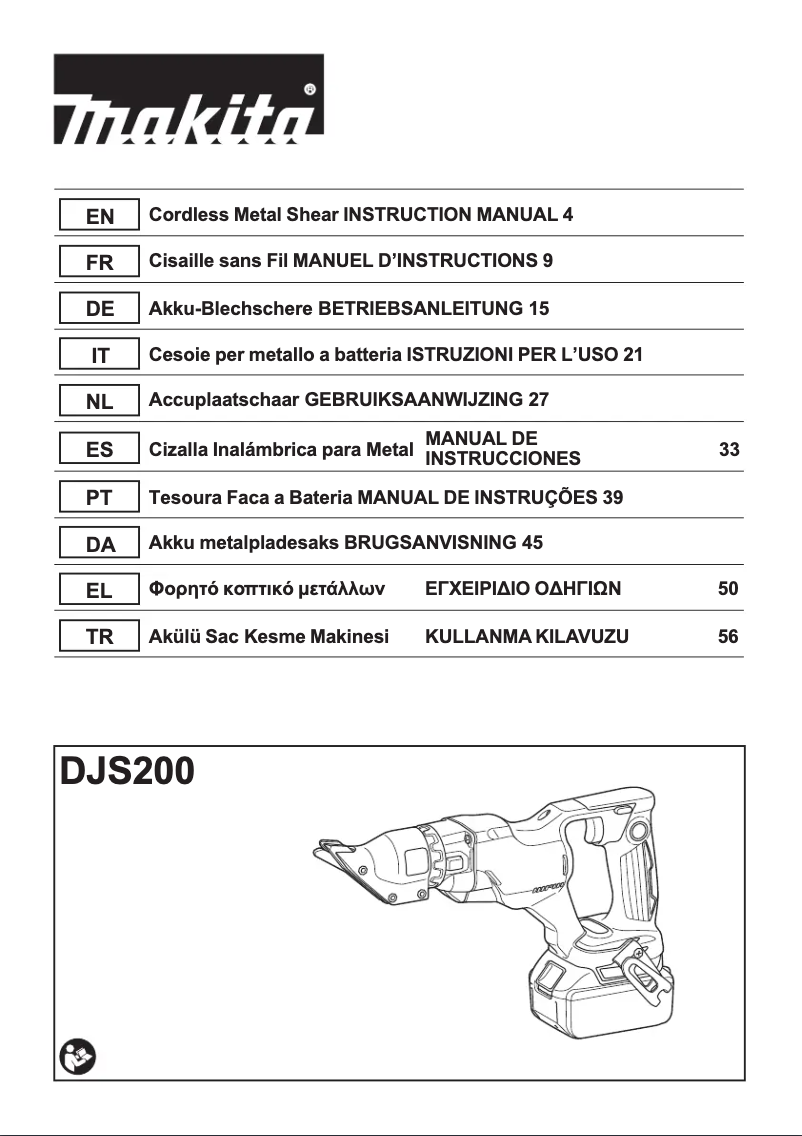 Page 1 de la notice Manuel utilisateur Makita DJS200Z