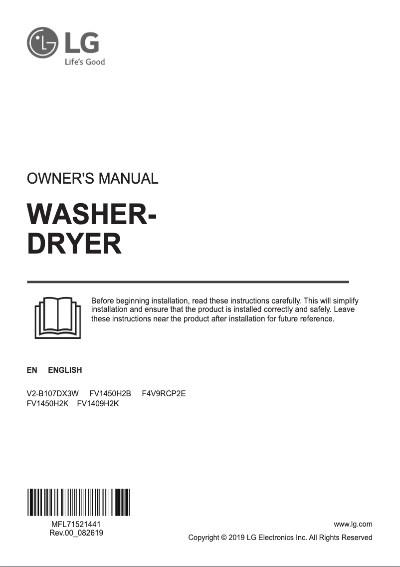 Página 1 del manual Manual de usuario LG FV1450H2K