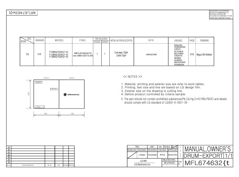 Página 1 del manual Manual de usuario LG F12B9QD