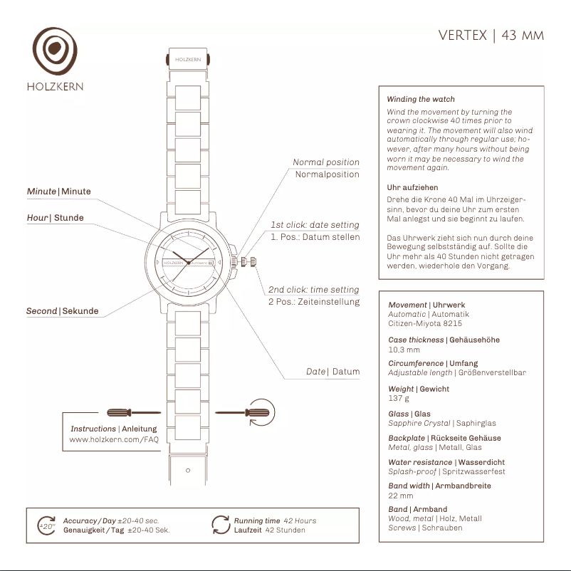 Page 1 de la notice Manuel utilisateur Holzkern Titlis