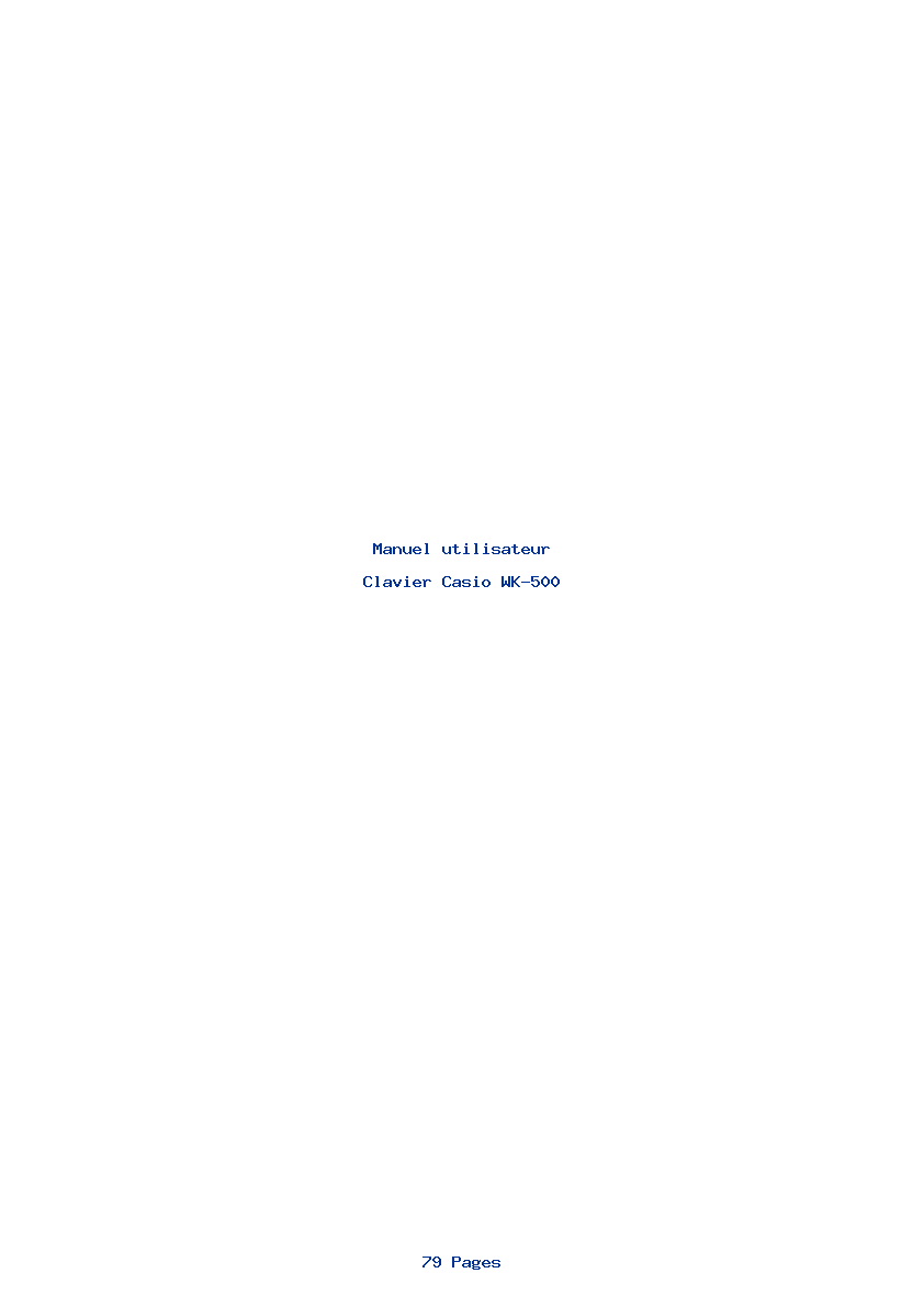 Page 1 de la notice Manuel utilisateur Casio WK-500