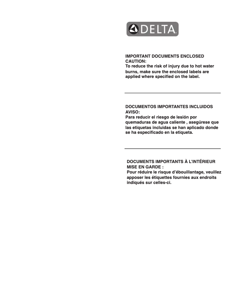 Page 1 de la notice Manuel utilisateur Delta T14459