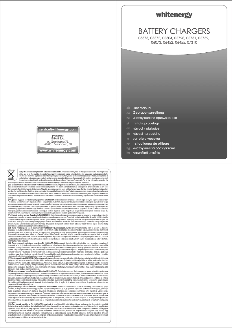 Page 1 de la notice Manuel utilisateur Whitenergy 06455