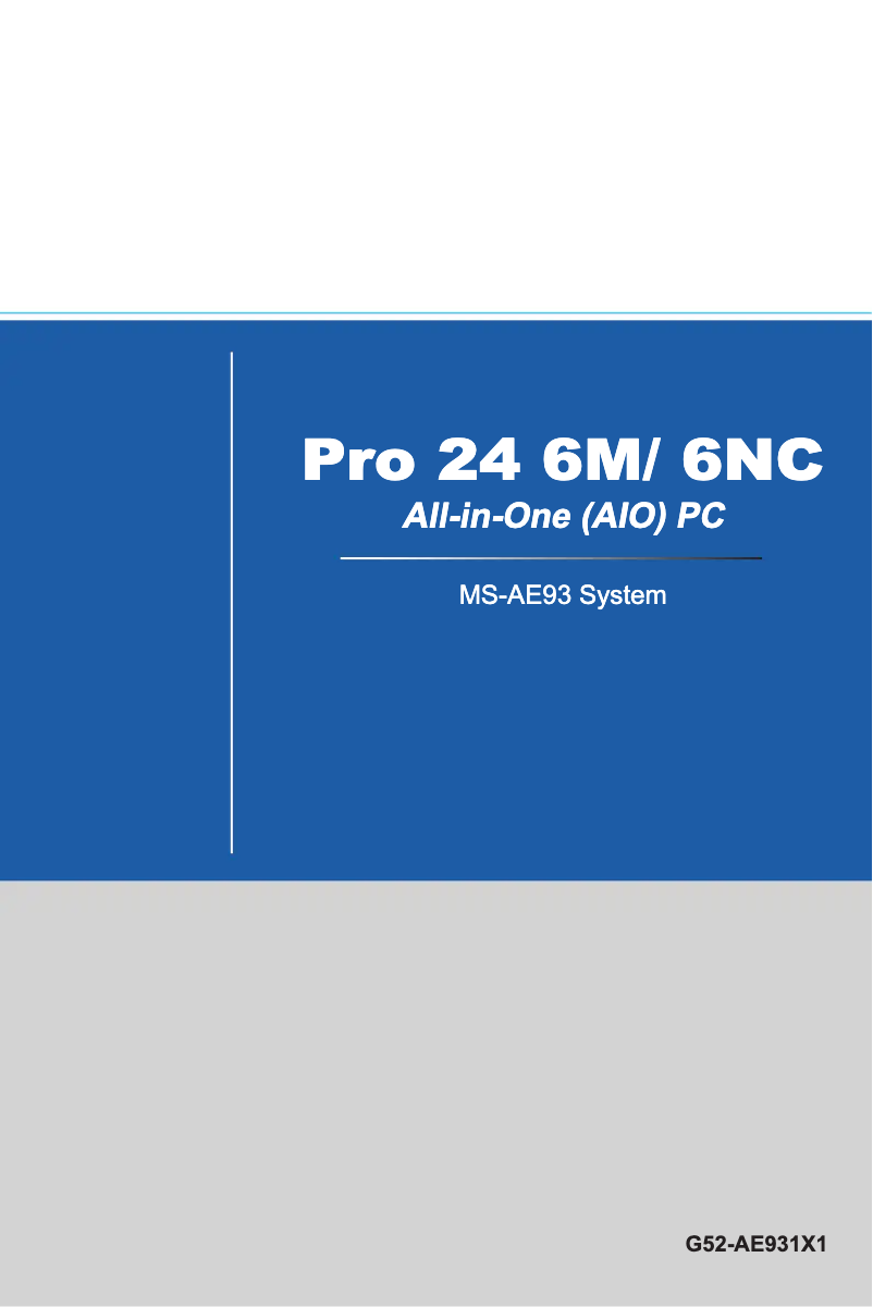 Página 1 del manual Manual de usuario MSI Wind Top PRO 24T 6M