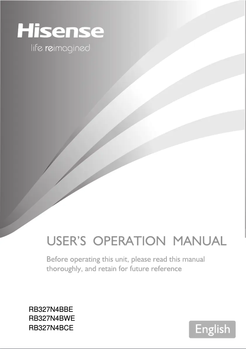 Page 1 de la notice Manuel utilisateur Hisense RB327N4BWE