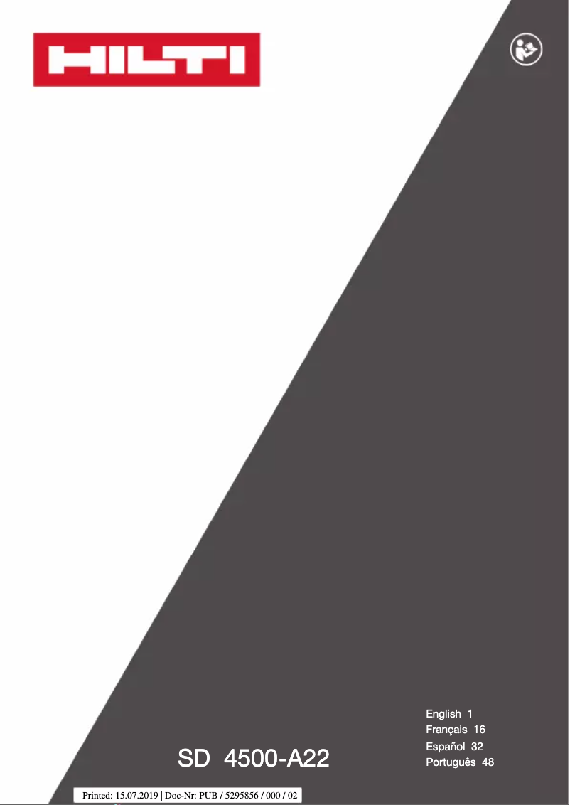 Page 1 de la notice Manuel utilisateur Hilti PBH S CRS M1